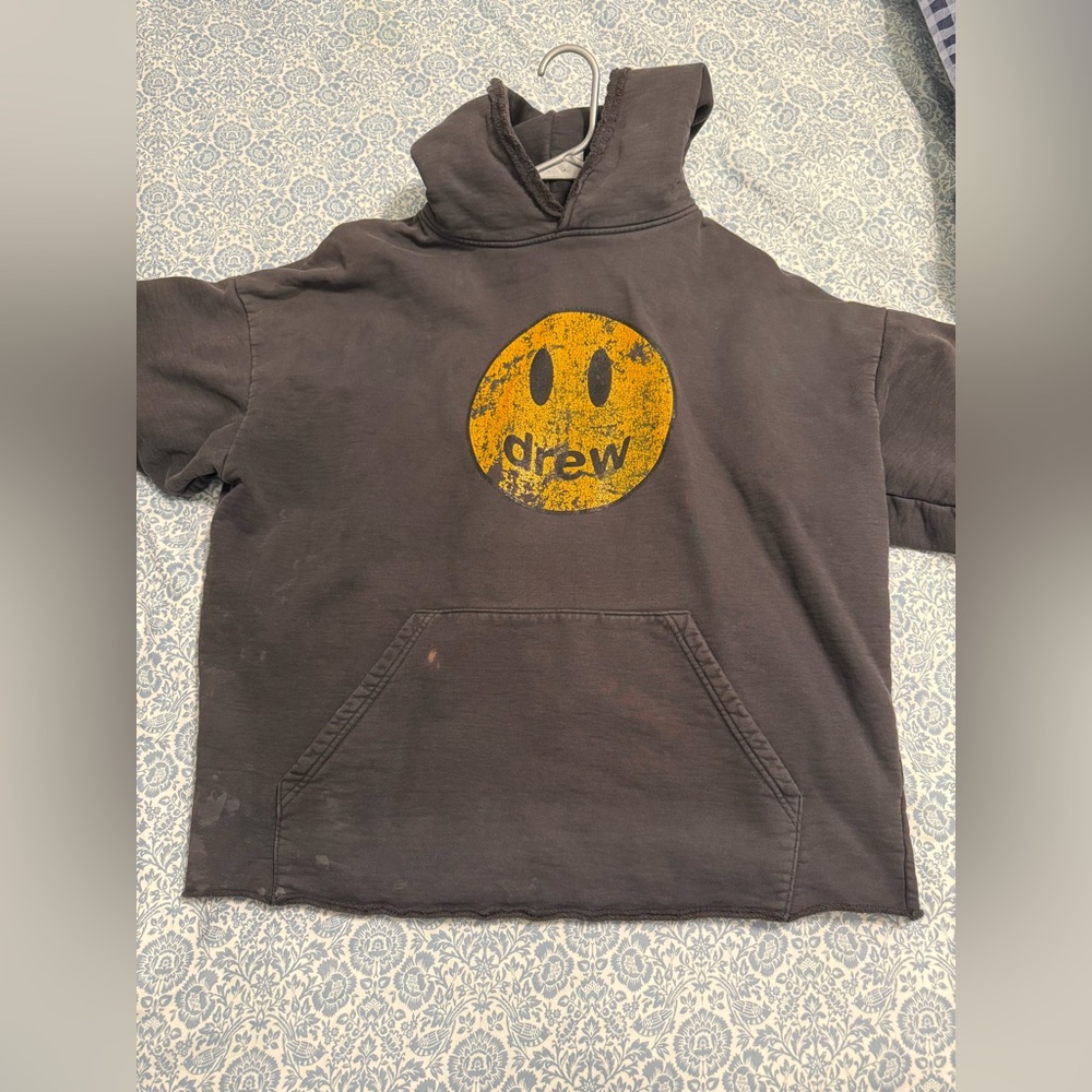 UNISEX Drew House Charcoal Hoodie with Yellow Tag